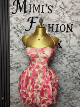 Floral backless gown